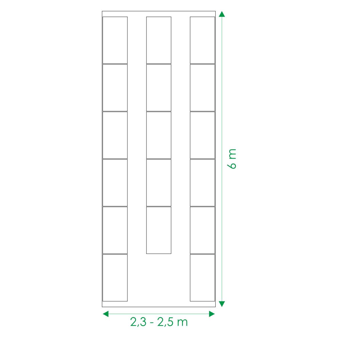Kit de jardinière surélevées pour une serre 2,5x6 m, acier galvanisé, Klasika Greenhouses - Image 6