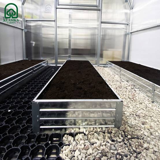 Kit de jardinière surélevées pour une serre 2,5x6 m, acier galvanisé, Klasika Greenhouses - Image 4