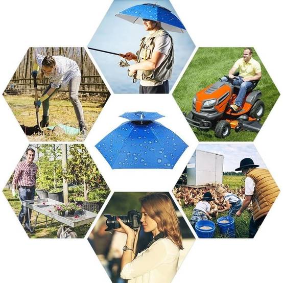 Parasols-Chapeau parapluie double couche réglable soleil/pluie - Living123 - Image 7
