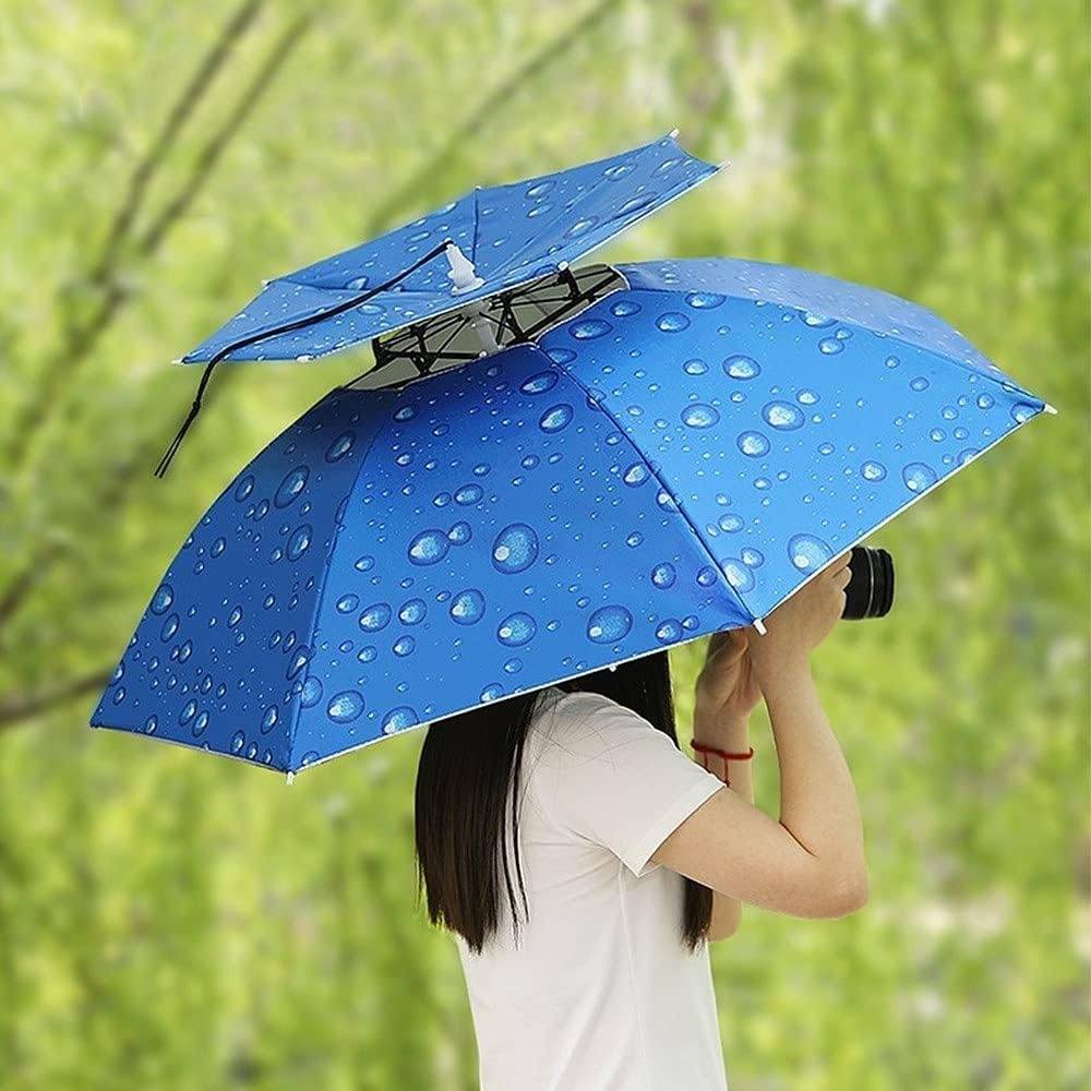 Parasols-Chapeau parapluie double couche réglable soleil/pluie - Living123 - Image 3