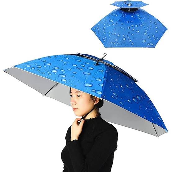 Parasols-Chapeau parapluie double couche réglable soleil/pluie - Living123 - Image 2