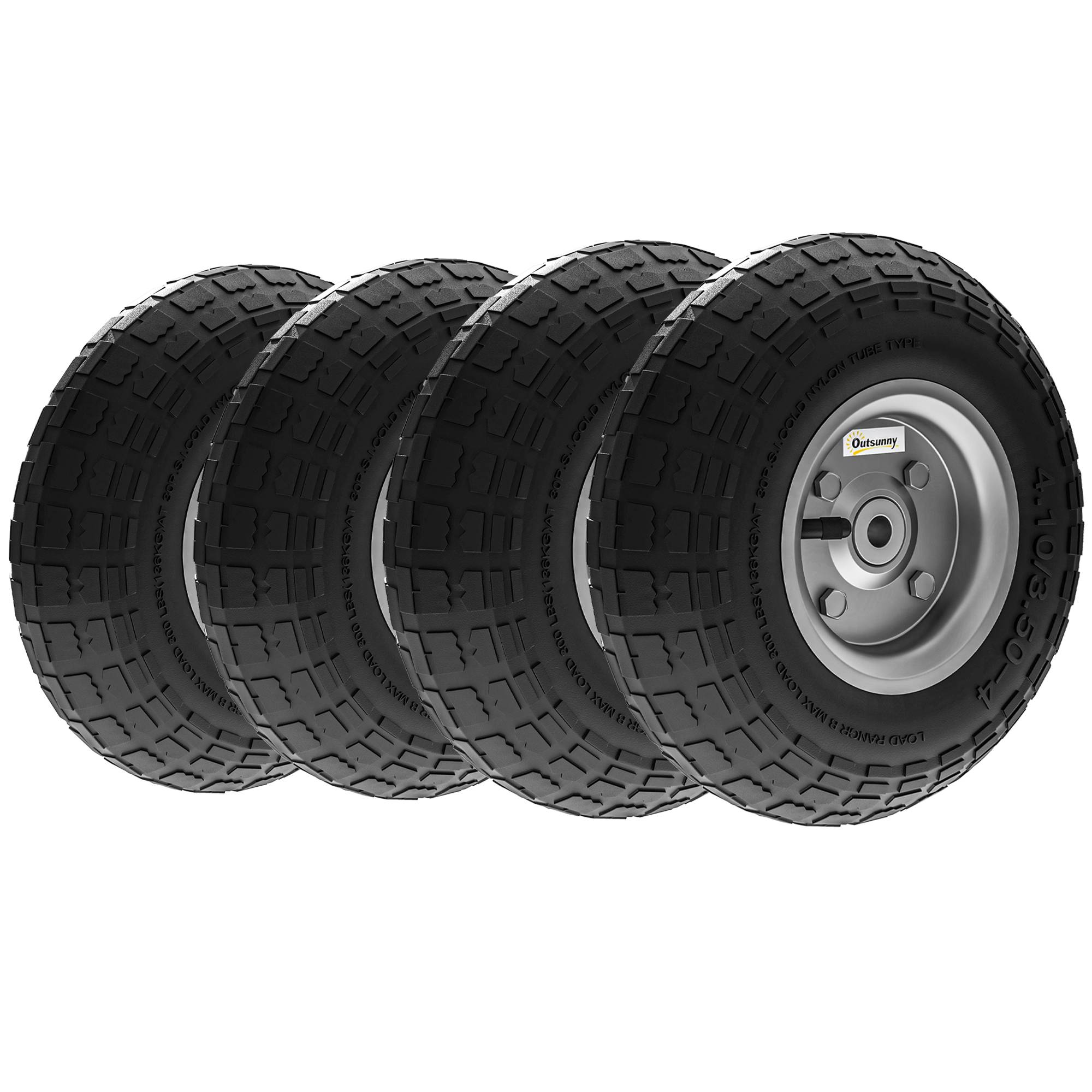 ComfortXL - Roues de brouette caoutchouc métal Ø 25,5 cm noir lot de 4 pour chariot transport adhérence renforcée - Image 10