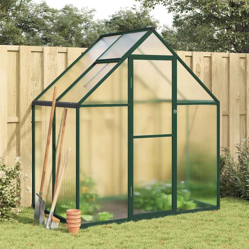 Serre de jardin 1.93m² - Serre de culture avec cadre de base vert 169x114x195 cm aluminium MAISON CHIC - Image 2