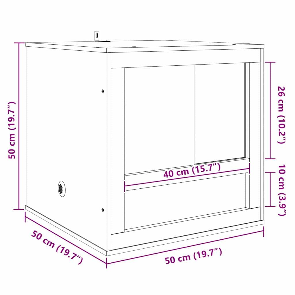 Vidaxl - Terrarium Marron 50 x 50 x 50 cm OSB vidaXL 876728 - Image 3