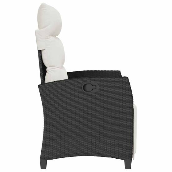 PANGIVO - Chaise de jardin inclinable avec table d'appoint noir polyrotins 65 x 58 x 94 cm, Poids :13.55kg - PANGIVO - Image 6