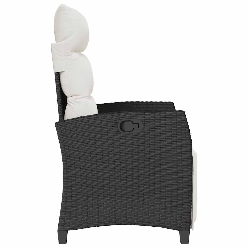 PANGIVO - Chaise de jardin inclinable avec table d'appoint noir polyrotins 65 x 58 x 94 cm, Poids :13.55kg - PANGIVO - Image 6