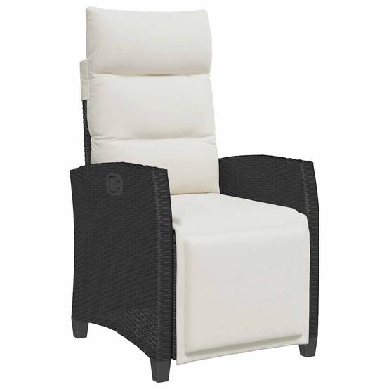 PANGIVO - Chaise de jardin inclinable avec table d'appoint noir polyrotins 65 x 58 x 94 cm, Poids :13.55kg - PANGIVO - Image 2