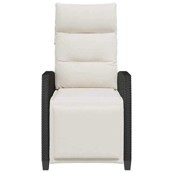 PANGIVO - Chaise de jardin inclinable avec table d'appoint noir polyrotins 65 x 58 x 94 cm, Poids :13.55kg - PANGIVO - Image 5
