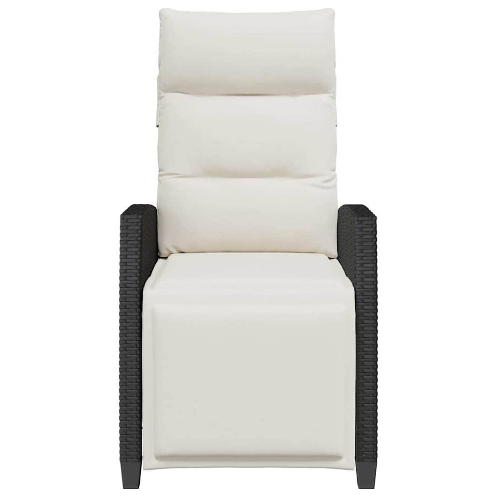 PANGIVO - Chaise de jardin inclinable avec table d'appoint noir polyrotins 65 x 58 x 94 cm, Poids :13.55kg - PANGIVO - Image 5