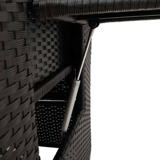 PANGIVO - Chaise de jardin inclinable avec table d'appoint noir polyrotins 65 x 58 x 94 cm, Poids :13.55kg - PANGIVO - Image 9