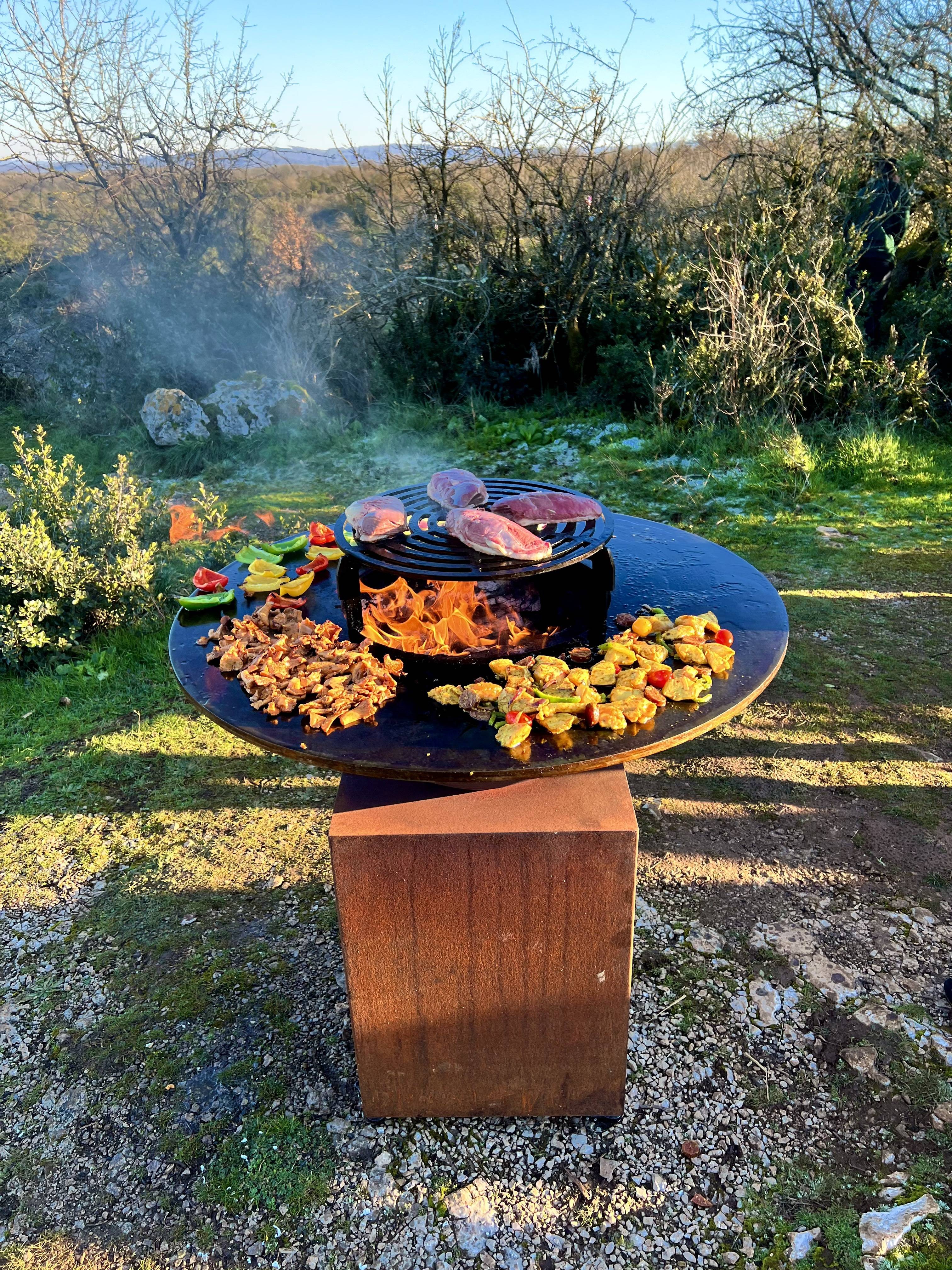 Brasero plancha corten 100 Classic-Brazero cuisson pour épicuriens - Grille plate - Image 4