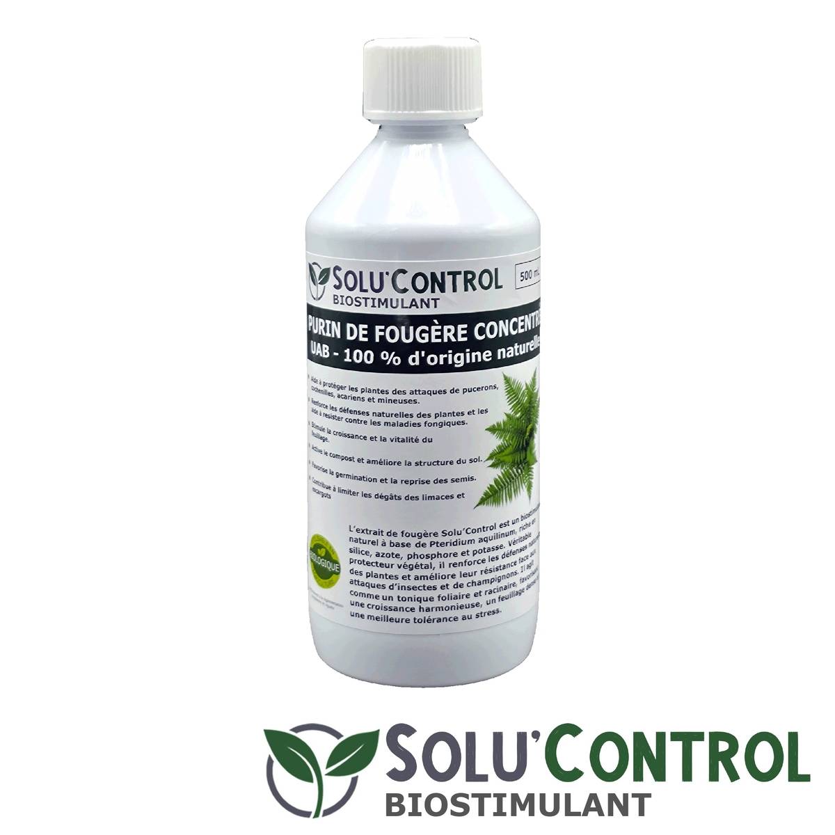 Tout pour les nuisibles - SOLU'CONTROL - Purin de Fougère – 500 ml Concentré – Biostimulant Naturel – Aide à Se Défendre des Insectes & Maladies Fongiques - Image 3