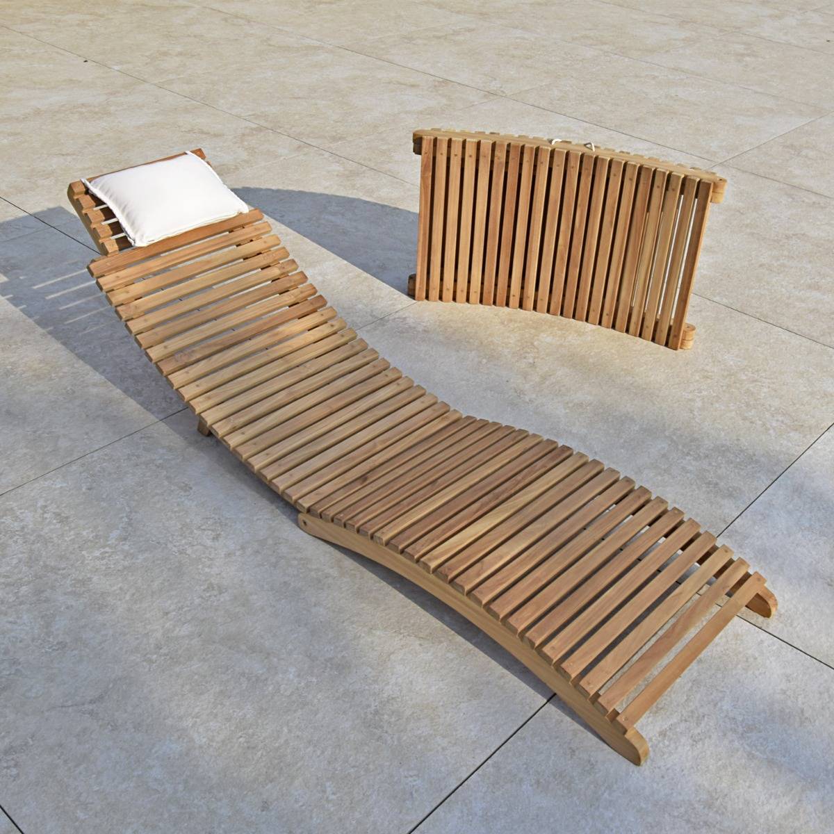 Teck'Attitude - Bain de soleil pliant en teck massif Relax - TECK'Attitude - Image 6