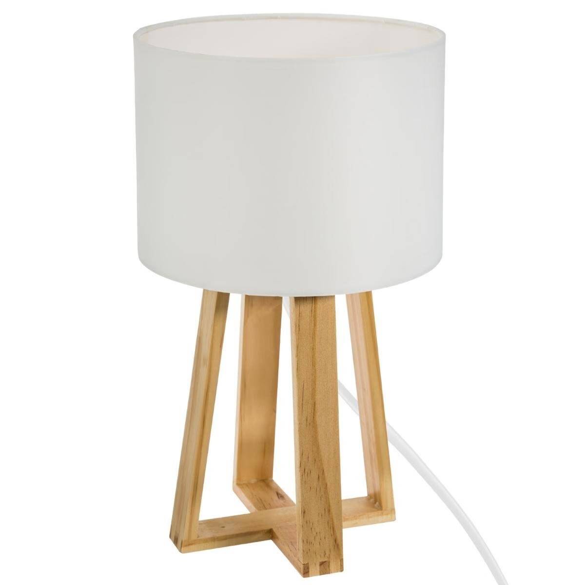 Lampe à Poser en Bois "Scandinave" 35cm Blanc - Image 1