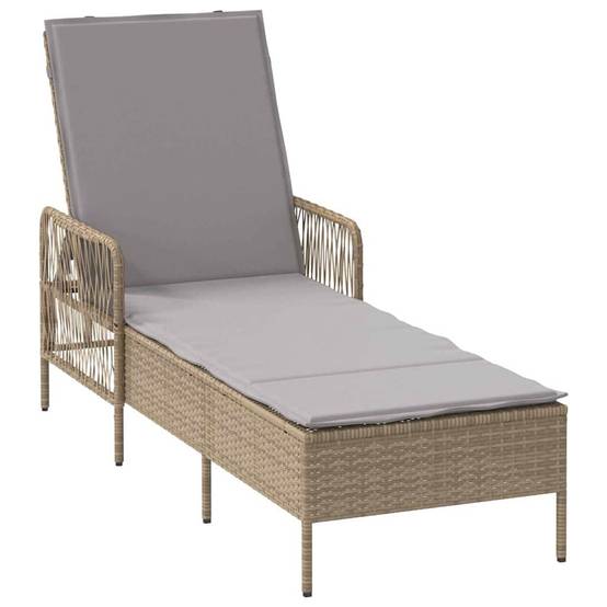 Transat Jardin Polyrotin Dossier Réglable Coussin Inclus Beige Gris – ComfortXL Outdoor Living - Image 2