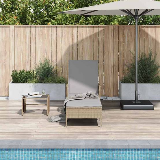 Transat Jardin Polyrotin Dossier Réglable Coussin Inclus Beige Gris – ComfortXL Outdoor Living - Image 3