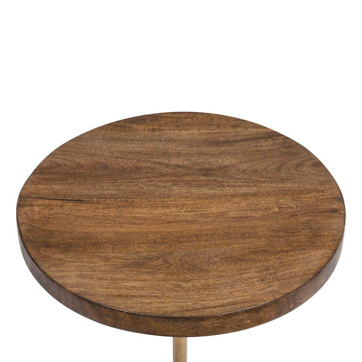 Table à Café en Marbre "Neith" 69cm Marron & Blanc - Image 2