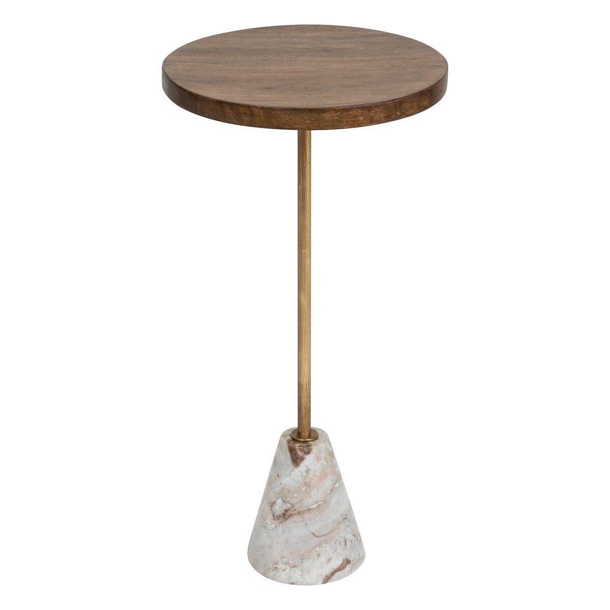 Table à Café en Marbre "Neith" 69cm Marron & Blanc - Image 1