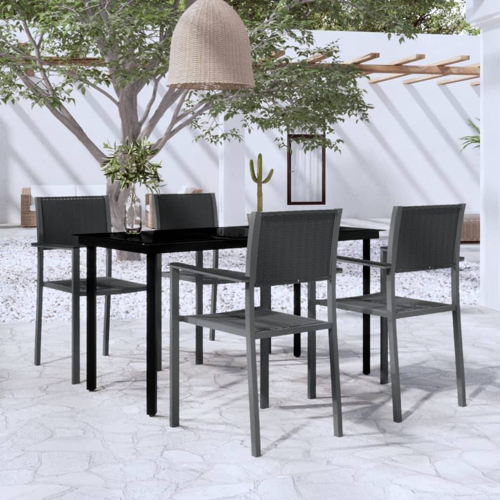Ensemble Repas de Jardin 4 Places, Grande Table 140cm Plateau Verre et Chaises Design Rotin – ComfortXL Outdoor Living