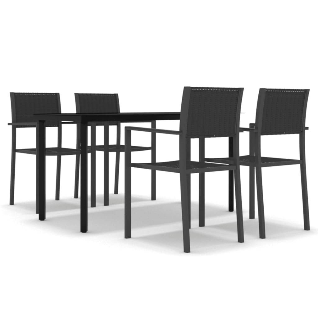 Ensemble Repas de Jardin 4 Places, Grande Table 140cm Plateau Verre et Chaises Design Rotin – ComfortXL Outdoor Living - Image 2