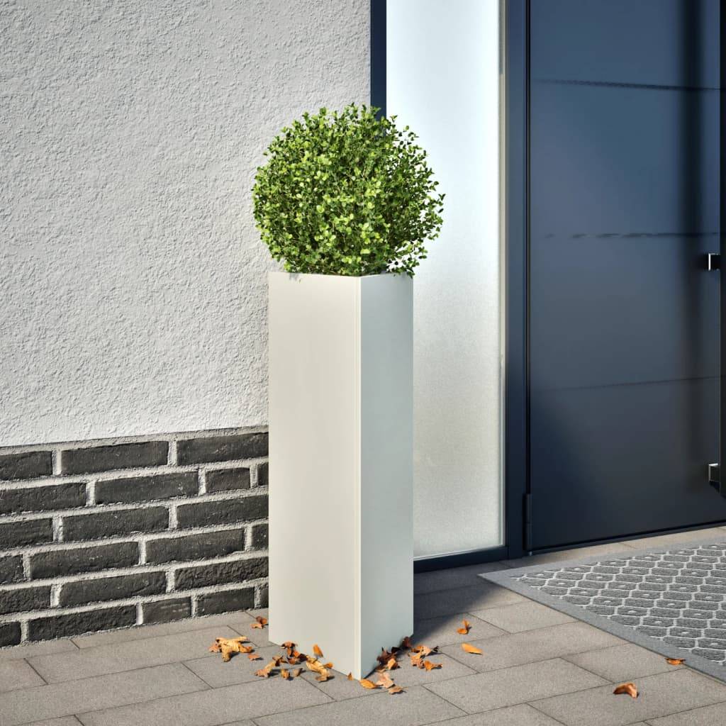Jardinières 2 pcs acier blanc 30 x 26 x 75 cm - PANGIVO - Image 1