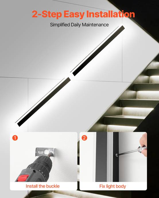 VEVOR Applique Murale Extérieur Éclairage LED 21 W Lot de 2 1,2 m 2700 K-6000 K - Image 5