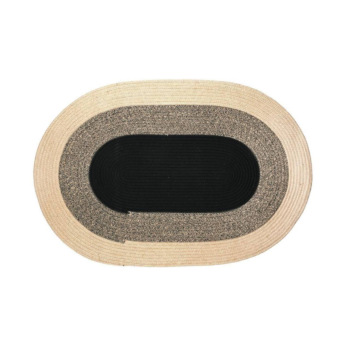 Aubry Gaspard - Tapis ovale en jute naturelle et teintée - Image 1