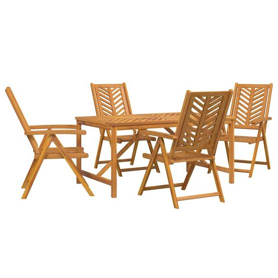 Ensemble de salle à manger jardin bois d'acacia massif marron 90 x 150 x 74 cm (5 pièces), Poids :58.4kg - PANGIVO - Image 2