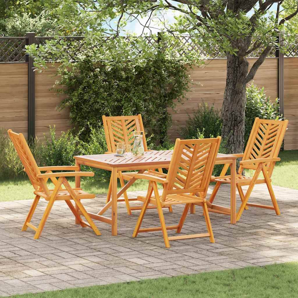 Ensemble de salle à manger jardin bois d'acacia massif marron 90 x 150 x 74 cm (5 pièces), Poids :58.4kg - PANGIVO - Image 1