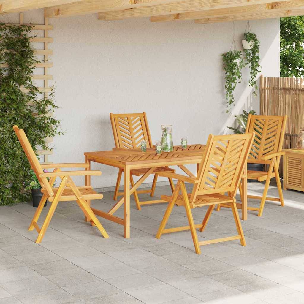 Ensemble de salle à manger jardin bois d'acacia massif marron 90 x 150 x 74 cm (5 pièces), Poids :58.4kg - PANGIVO - Image 4