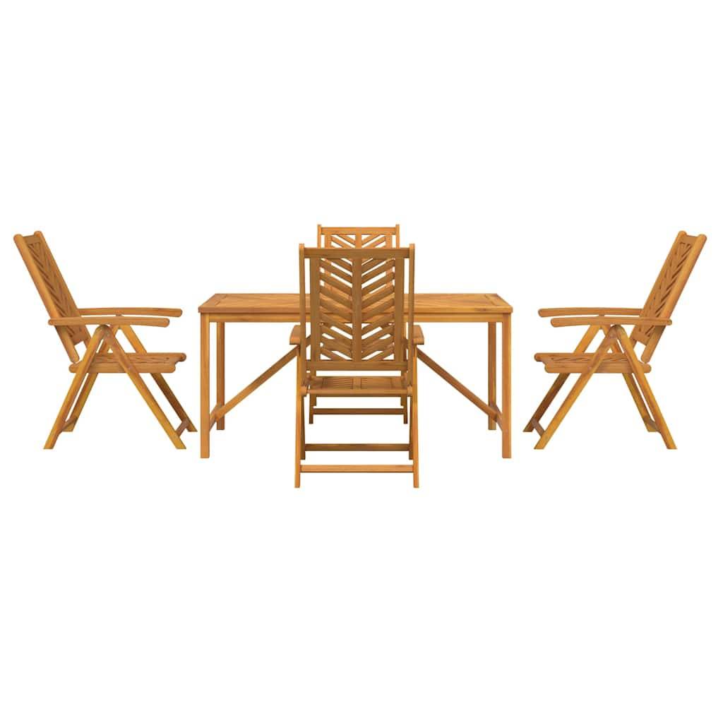 Ensemble de salle à manger jardin bois d'acacia massif marron 90 x 150 x 74 cm (5 pièces), Poids :58.4kg - PANGIVO - Image 7