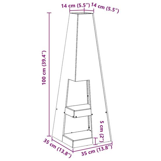 Poêle de jardin brasero vertical en acier pour cuisson et chauffage Marron – ComfortXL Outdoor Living - Image 3