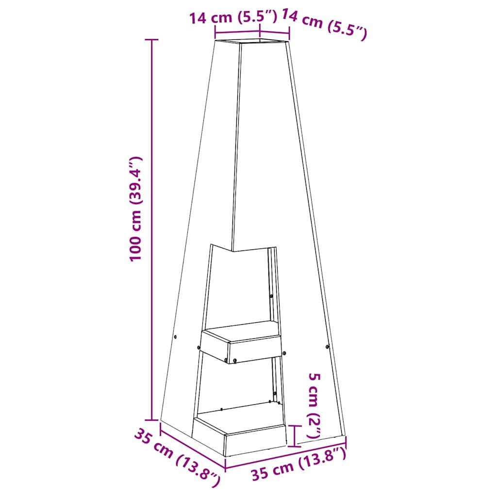 Poêle de jardin brasero vertical en acier pour cuisson et chauffage Marron – ComfortXL Outdoor Living - Image 3