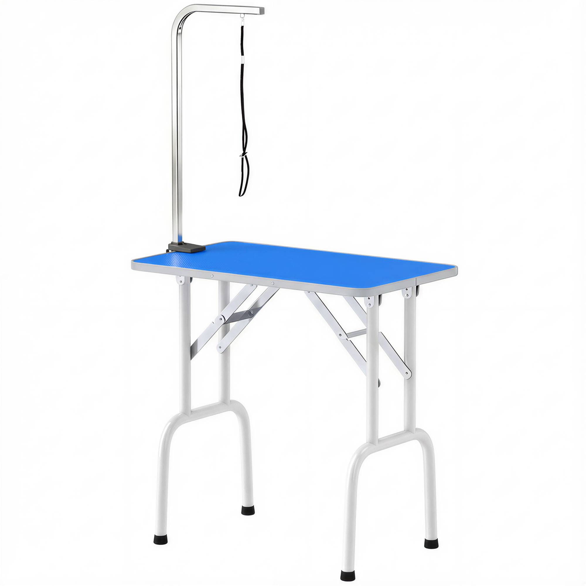 ComfortXL - Table de toilettage pour chien acier inoxydable 81 x 48,5 x 80 cm bleue pliable avec potence réglable - Image 2