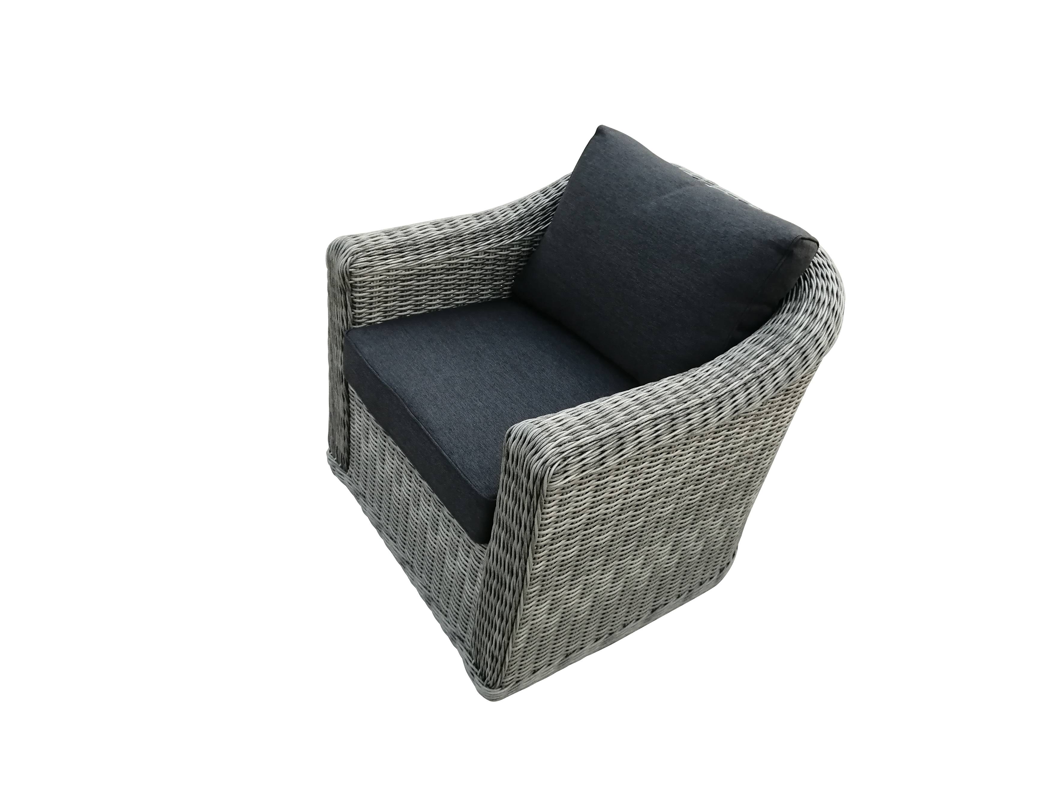 Couleurs du monde - Cap Breton - Fauteuil en résine et coussin gris anthracite