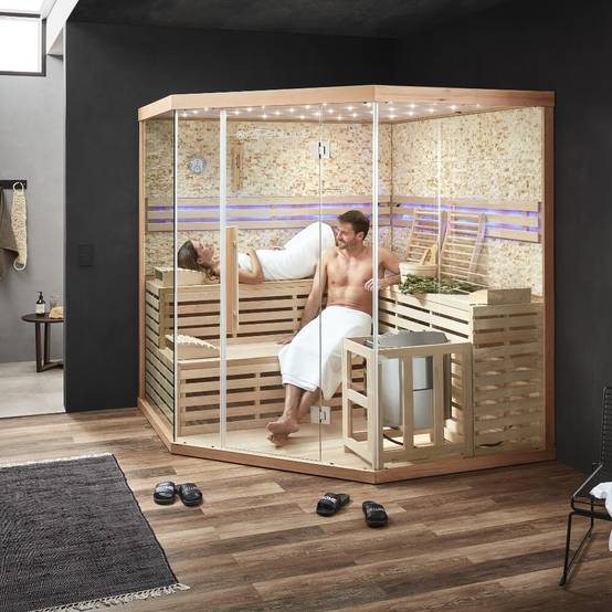Sauna traditionnel HOME DELUXE SKYLINE BIG XL - 200 x 200 cm pour 6 personnes - Image 4