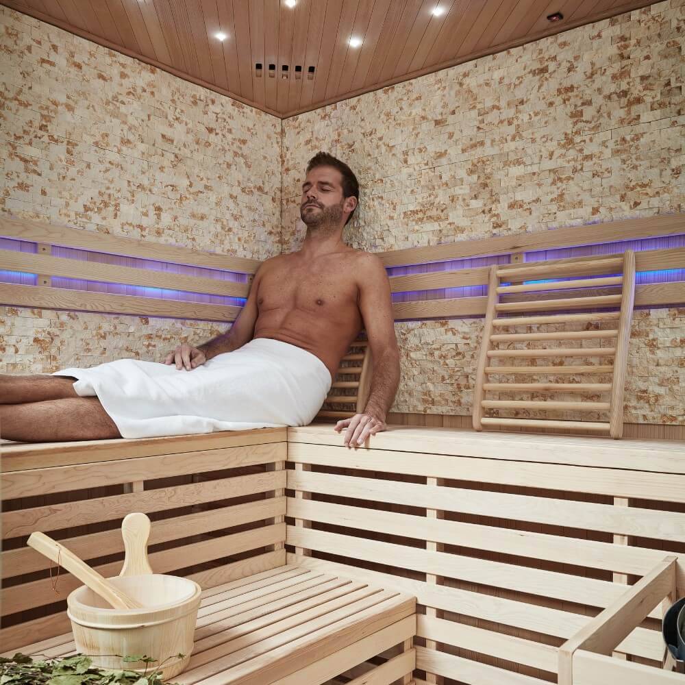 Sauna traditionnel HOME DELUXE SKYLINE BIG XL - 200 x 200 cm pour 6 personnes - Image 5