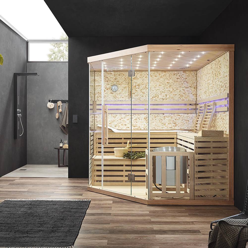 Sauna traditionnel HOME DELUXE SKYLINE BIG XL - 200 x 200 cm pour 6 personnes - Image 2