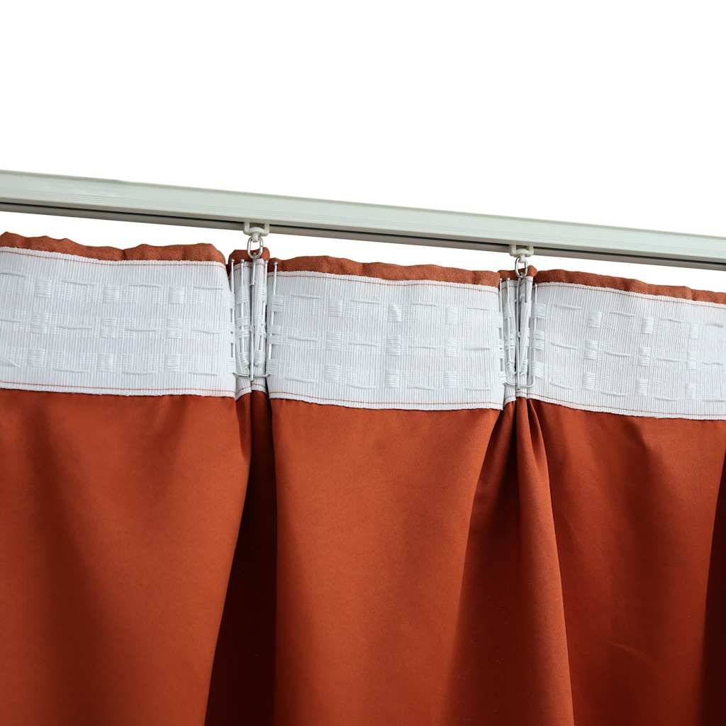 Rideaux occultants - Panneaux de rideau avec crochets 2 pcs Rouille 140x245 cm - Image 4