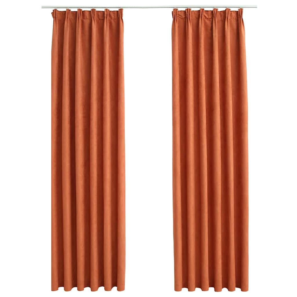 Rideaux occultants - Panneaux de rideau avec crochets 2 pcs Rouille 140x245 cm - Image 1