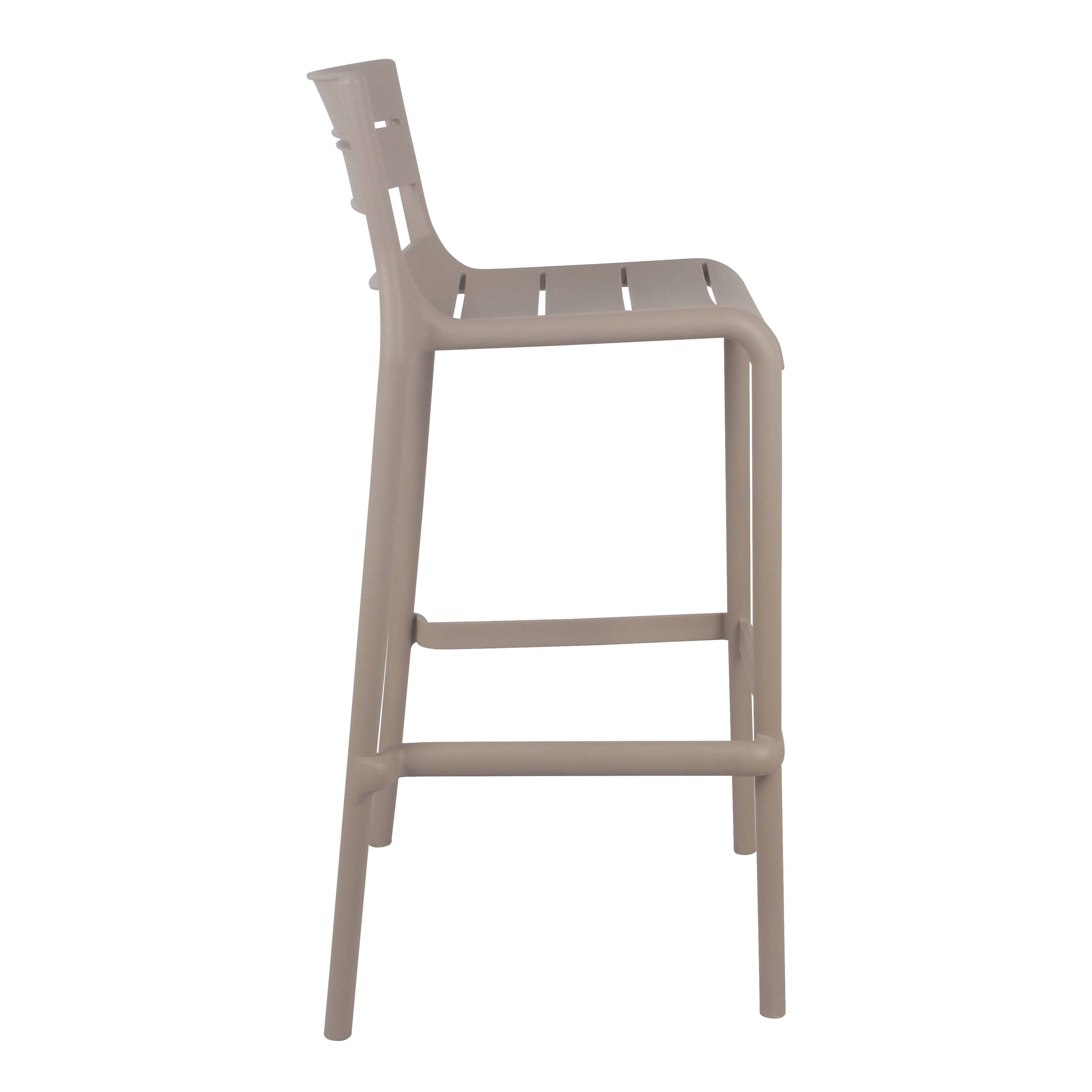 Oviala - Chaise haute beige de terrasse en plastique - Oviala - Image 4