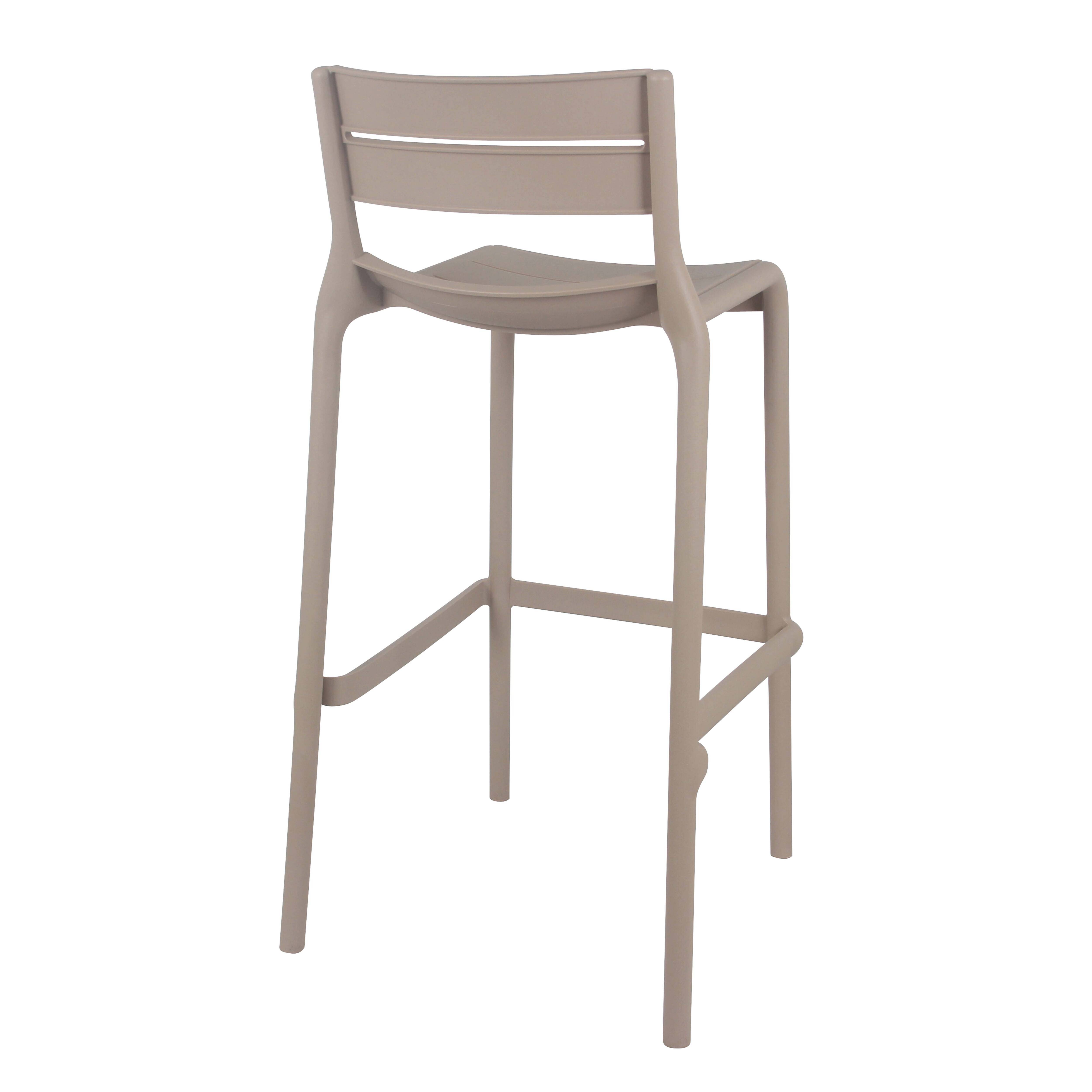 Oviala - Chaise haute beige de terrasse en plastique - Oviala - Image 3