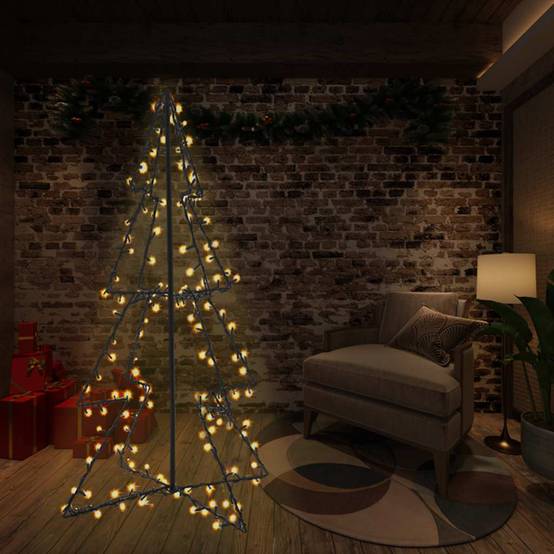 Sapin de Noël | Arbre de Noël cône 240 LED d'intérieur/d'extérieur 115x150 cm Maison Chic - Image 2