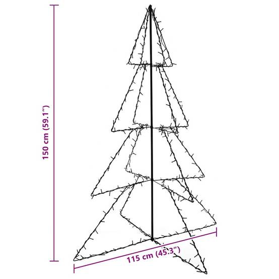 Sapin de Noël | Arbre de Noël cône 240 LED d'intérieur/d'extérieur 115x150 cm Maison Chic - Image 4
