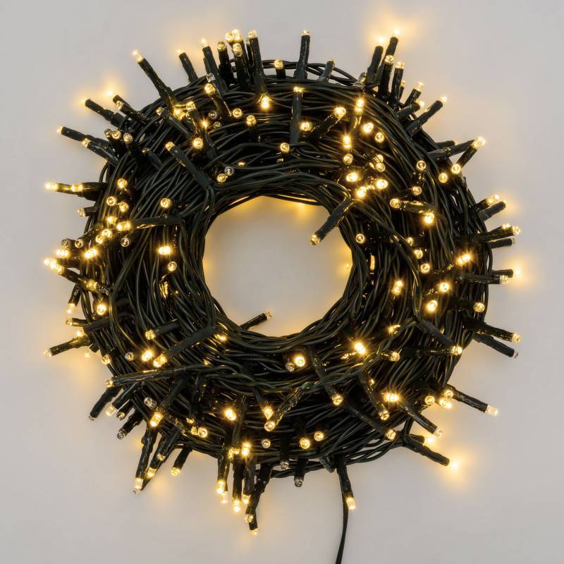 Lotti - Guirlande LED blanc chaud Multi Flash 18M 300 miniLED câble vert foncé IP44 Lotti - Image 1