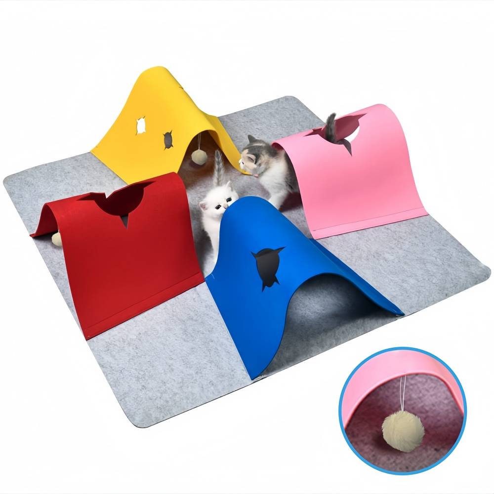 IntiMeg - Jouet en feutre tunnel pliable pour petits animaux IntiMeg
