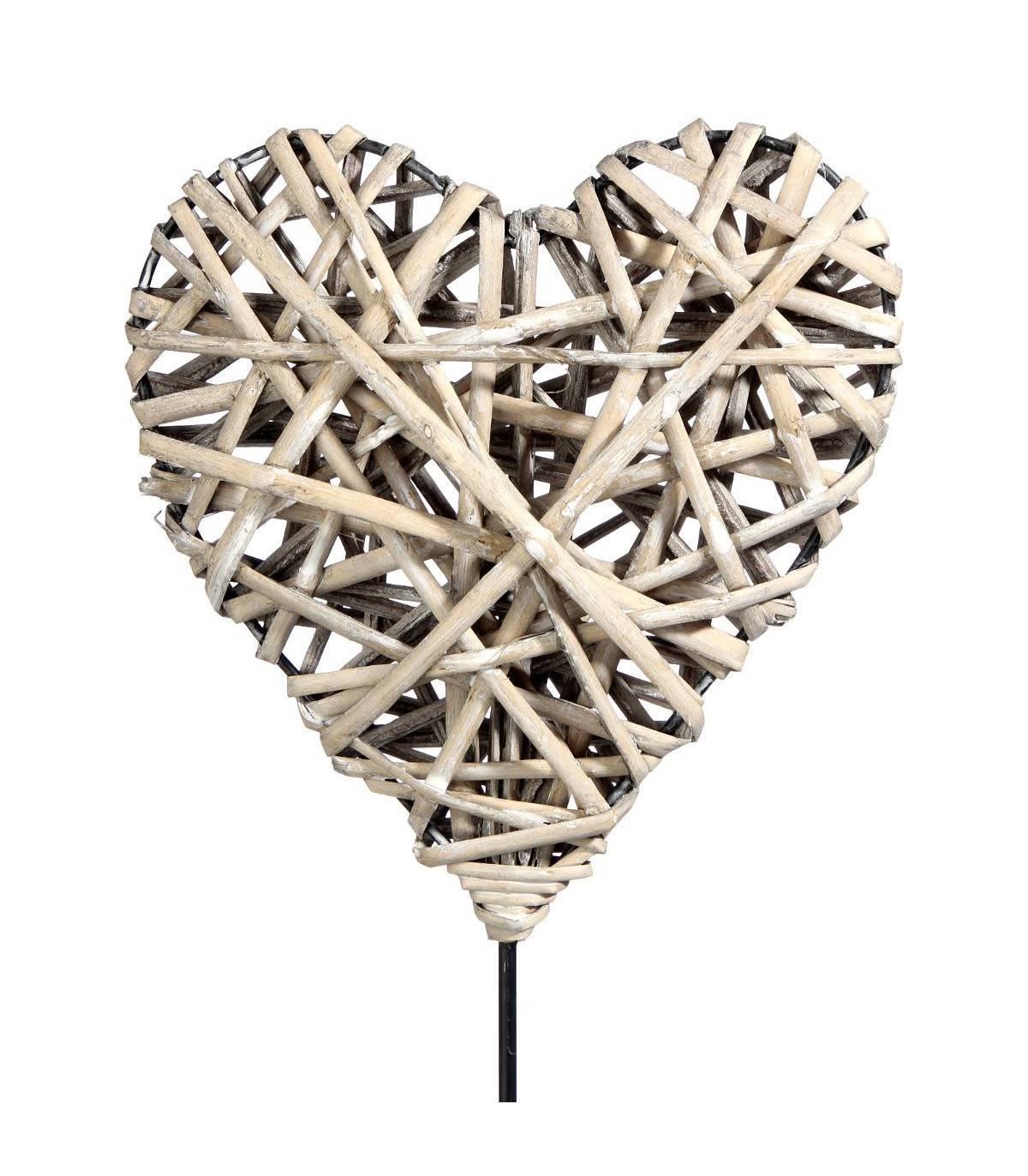 Objet déco Coeur en Osier pied en métal H 37 cm - Image 2