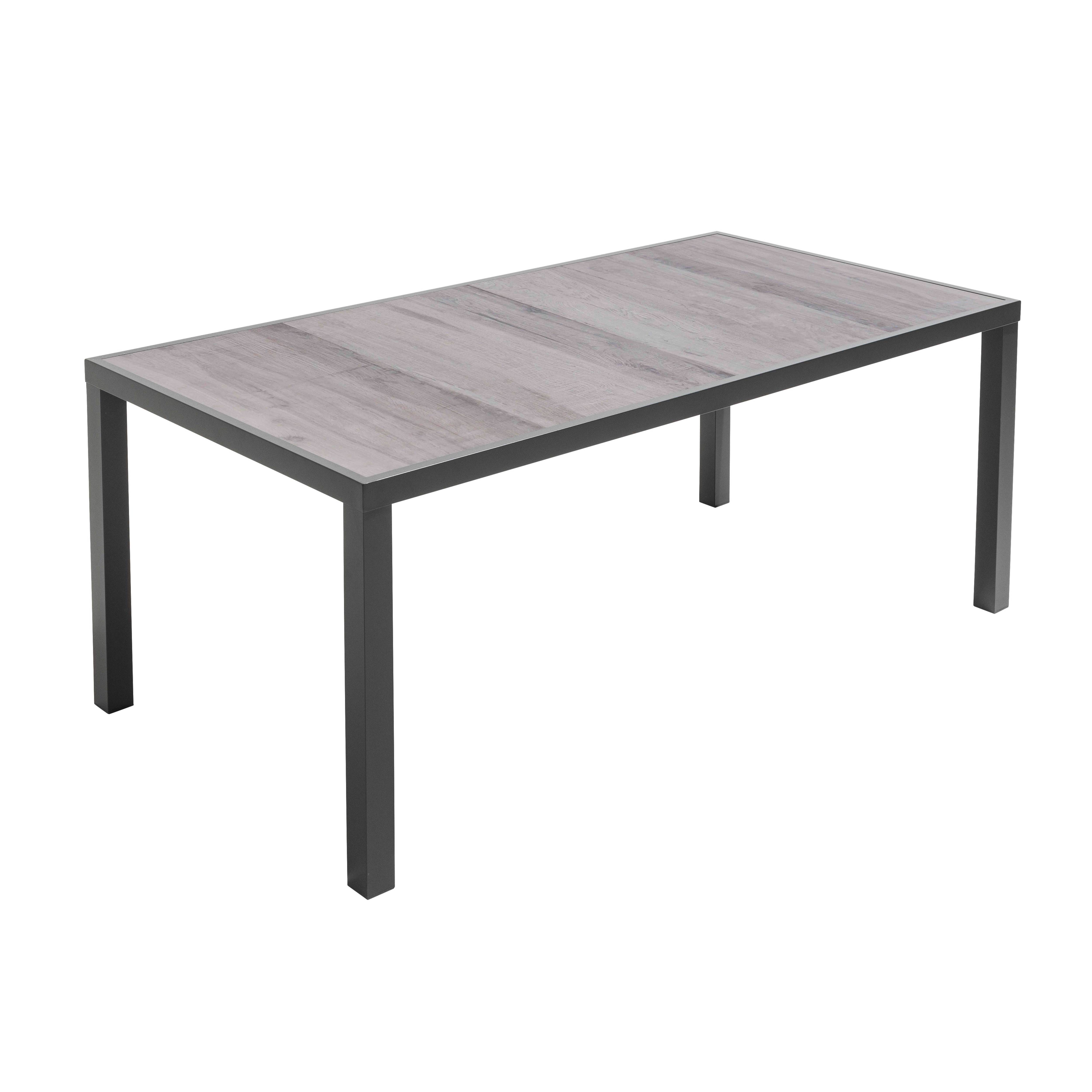 Oviala - Table de jardin en aluminium et céramique effet bois grisé 8 places Tivoli - Oviala - Image 1