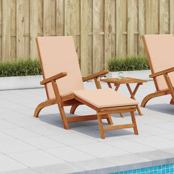 ComfortXL - Transat bois acacia massif jardin terrasse inclinable repose-pieds 55x146x91cm marron - ComfortXL Outdoor Living - Image 1