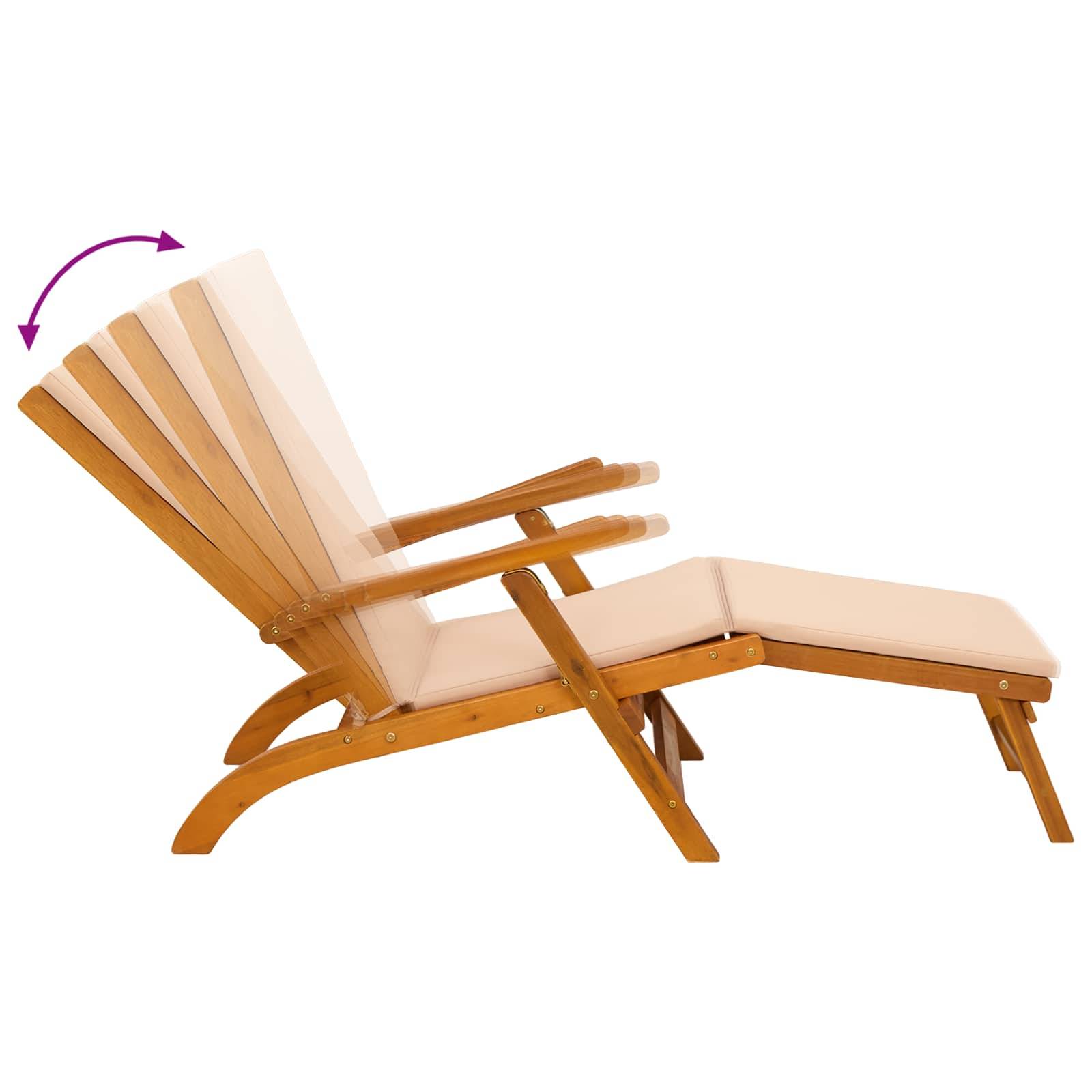 ComfortXL - Transat bois acacia massif jardin terrasse inclinable repose-pieds 55x146x91cm marron - ComfortXL Outdoor Living - Image 8
